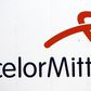 A logo of ArcelorMittal steel group is seen at the Les Chantiers de l'Atlantique shipyards in Saint Nazaire, western France, July 9, 2009. REUTERS/Stephane Mahe