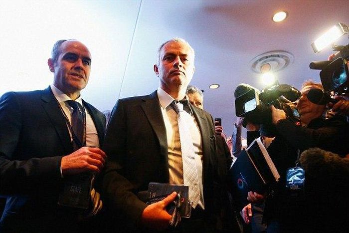 Jose Mourinho arrives launch of Gianni Infantino FIFA presidential campaign at Wembley in January 2016