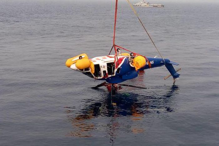 Crashed Bristow aircraft removed from the ocean.