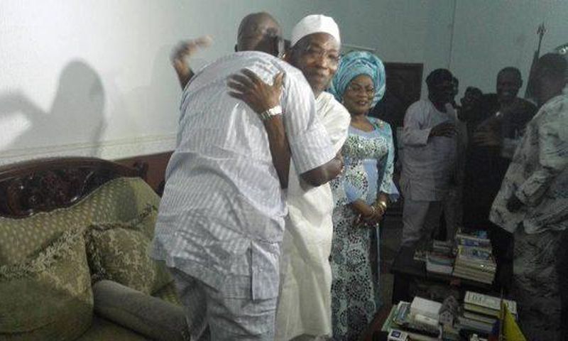 Ekiti State Governor Ayo Fayose visits Osun counterpart, Rauf Aregbesola on January 26, 2016