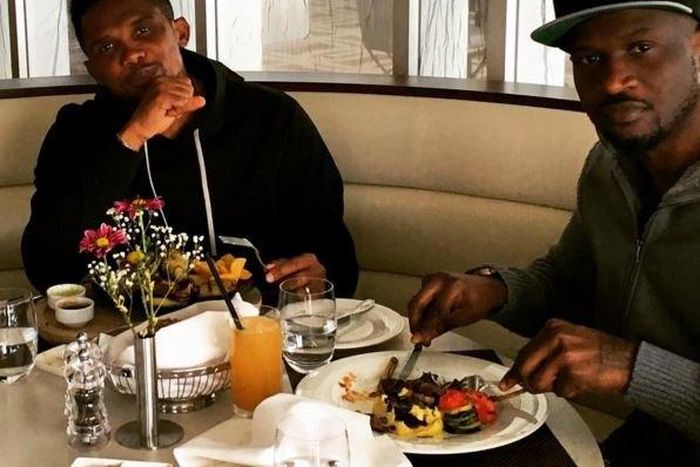 Samuel Eto'o and Peter Okoye