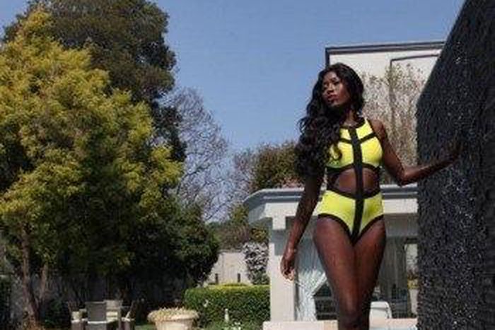 Vimbai Mutinhiri in Kamokini 'Sleeveless Scuba Maillot' swimwear
