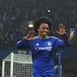 Willian and Diego Costa celebrate a Chelsea goal against Newcastle United on  Saturday, February, 13, 2016