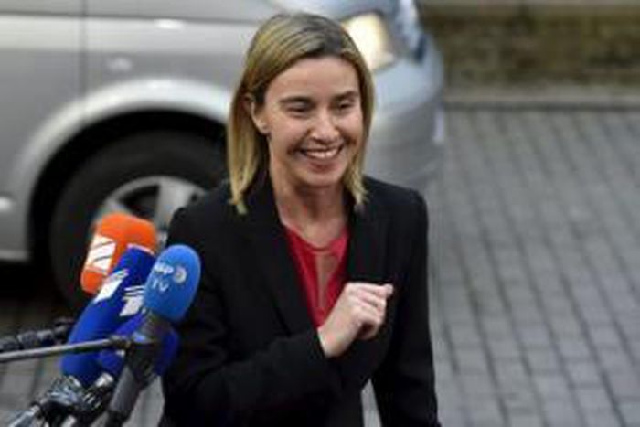 EU's Mogherini: no set date for dropping Iran sanctions, could be soon