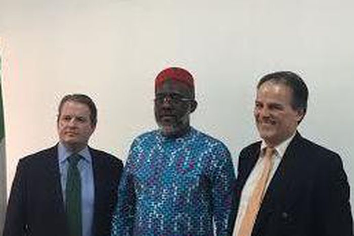 Olisa Metuh receives members of the British Conservative Party in Abuja.
