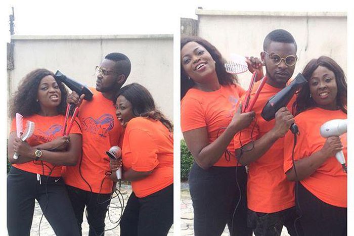 FalzThe Bahdguy and Wazobia FM OAP, Lolo 1. spotted on set of Funke Akindele's 'Jenifa's Diary.' 