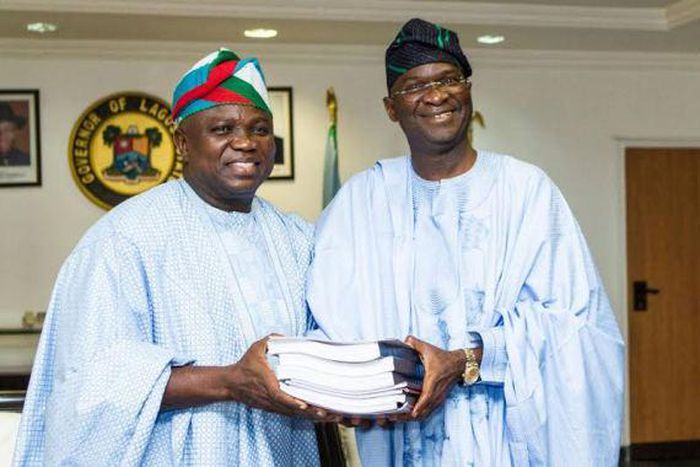 Lagos State Governor, Akinwunmi Ambode and predecessor, Babatunde Fashola