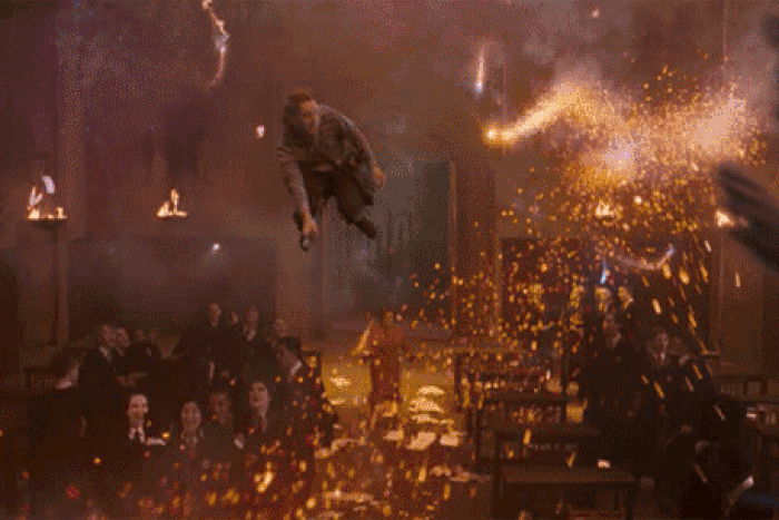 A scene in Harry Potter movie