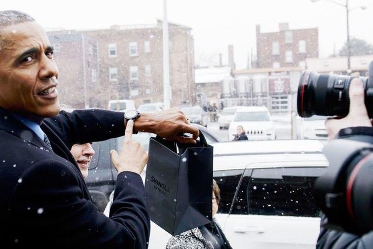 President Obama wearing Shinola watch