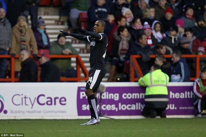 Odion Ighalo celebrates after scoring a winner for Watford in their FA Cup win over Nottingham Forest in January, 2016