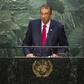 Benin's Prime Minister Lionel Zinsou addresses attendees during the 70th session of the United Nations General Assembly at the U.N. Headquarters in New York, September 30, 2015.  REUTERS/Eduardo Munoz