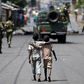 Boys walk behind patrolling soldiers in Bujumbura, Burundi, May 15, 2015 REUTERS/Goran Tomasevic