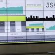 People chat in front of an electronic board displaying movements in major indices at the Johannesburg Stock Exchange building in Sandton Johannesburg July 9, 2015. REUTERS/Siphiwe Sibeko