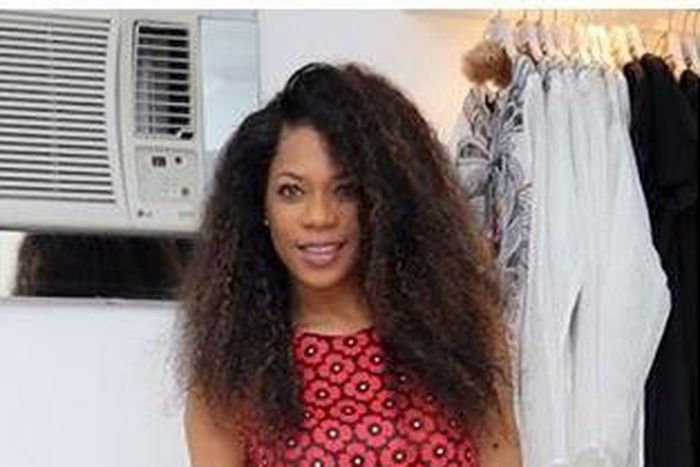 Yvonne Nwosu of Vonne Couture chose a clashing print look from her diffusion line 'Vonne'