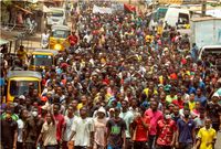 Crowds of young anti-government protesters call for a general strike and for President Andry Rajoelina to resign during a demonstration in Antsiranana, Madagascar on October 2 (AFP/Getty Images)