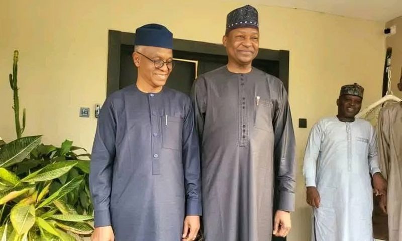 L-R: Former governor of Kaduna State, Nasir El-Rufai and former Attorney-General of the Federation, Abubakar Malami (SAN). [X, formerly Twitter]
