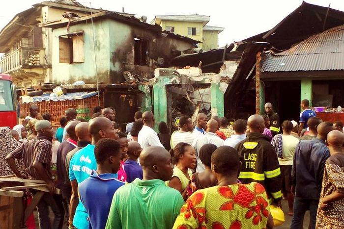 This is a picture of a fire outbreak that occurred in Ebutte-Metta, Lagos state. It is used here, in this story for illustration purposes.