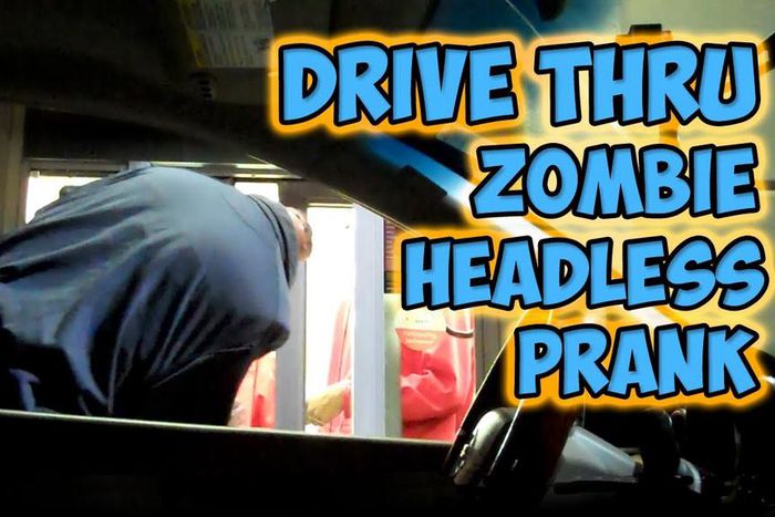 Hilarious headless zombie prank