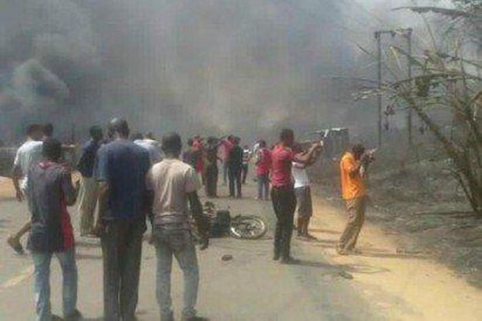 Scene of fire disaster at the Inter Corp Oil Limited