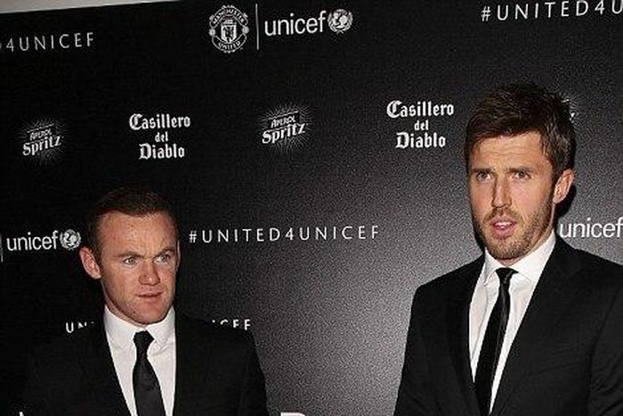 Wayne Rooney and Michael Carrick at the 16th annual Unicef Gala Dinner