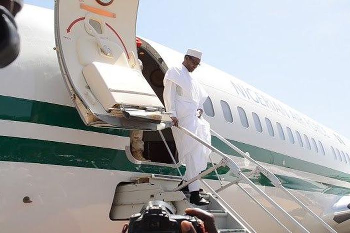 President Muhammadu Buhari arrives in Yola, Adamawa State on November 13, 2015