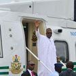 President Muhammadu Buhari arrives at the Margaret Ekpo international airport in Calabar to commission the construction of a new superhihgway in Cross river state, Nigeria, October 20, 2015.