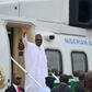 President Muhammadu Buhari arrives at the Margaret Ekpo international airport in Calabar to commission the construction of a new superhihgway in Cross river state, Nigeria, October 20, 2015.