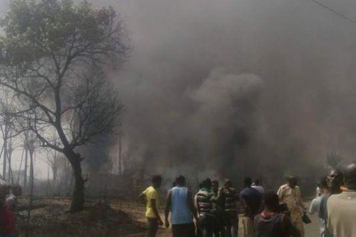 Scene of gas explosion in Nnewi, Anambra State on December 24, 2015