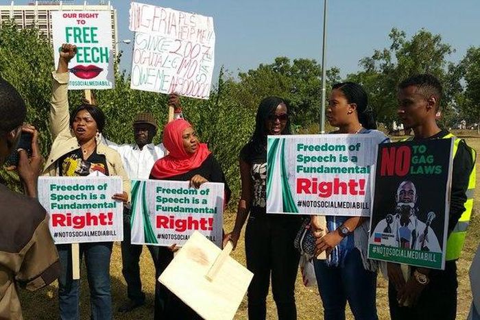 Abuja residents protest against social media bill on December 8, 2015