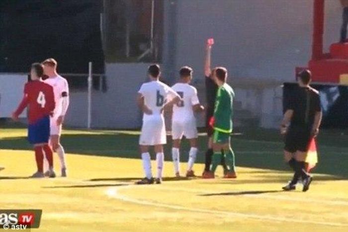 Zinedine Zidane's son Luca sent off after kicking at opponent