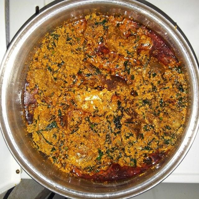 Pot of deadly egusi soup