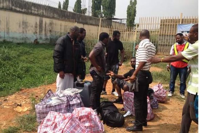 A picture of some Nigerians, who were deported from the United Kingdom.