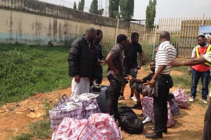 A picture of some Nigerians, who were deported from the United Kingdom.