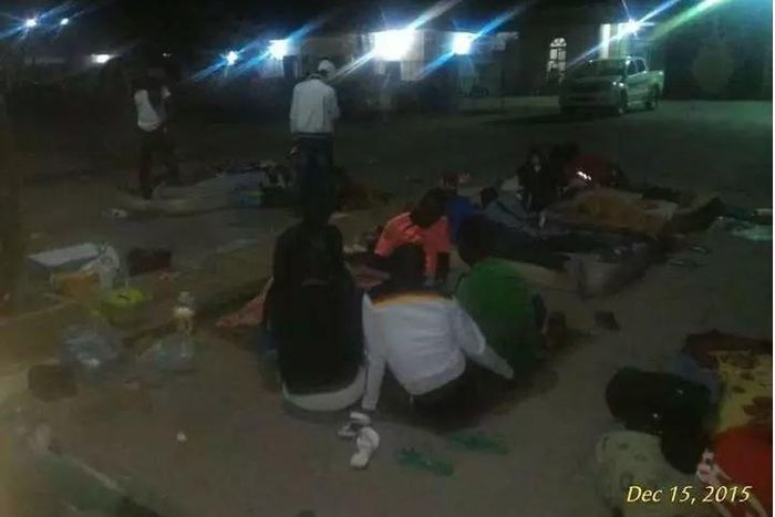 Taraba United players sleeping in front with the State Government House