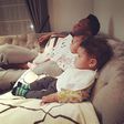 John Obi Mikel and his twin daughters