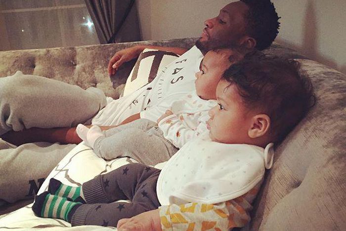 John Obi Mikel and his twin daughters