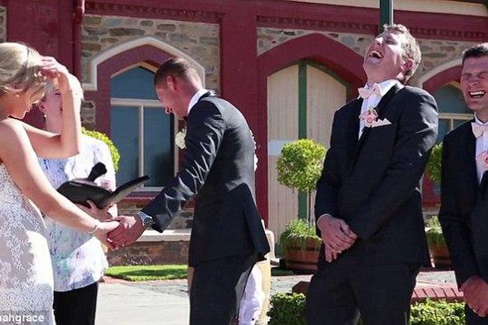 Right in the middle of saying their 'I dos', the toddler ran to the groom's side and screamed for everyone to hear "I need a poo!"