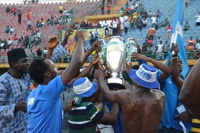 Enyimba fans celebrate their league title