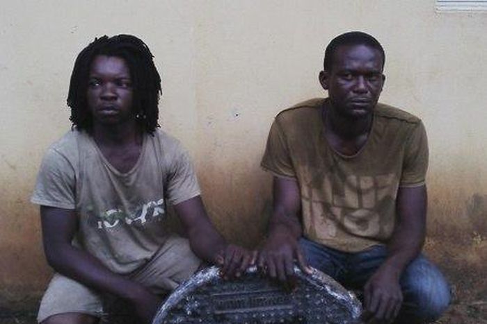 Earnest Young and Rasheed Tamiyu arrested for man-hole vandalism in Lagos