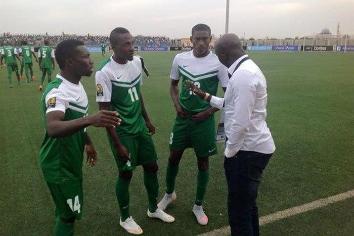 Samson Siasia and his U-23 players