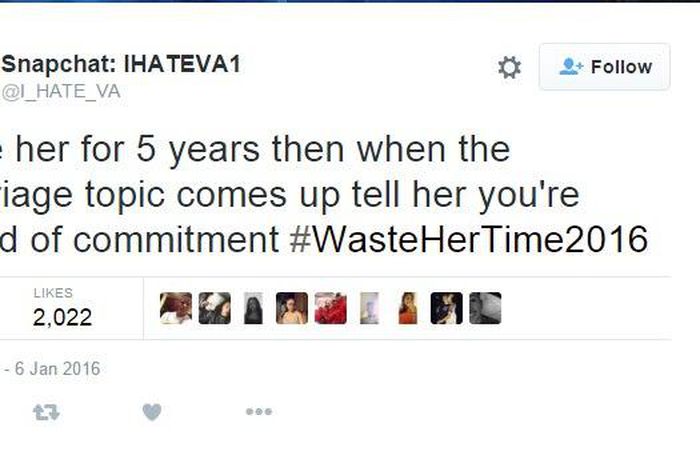 #WasteHerTime2016