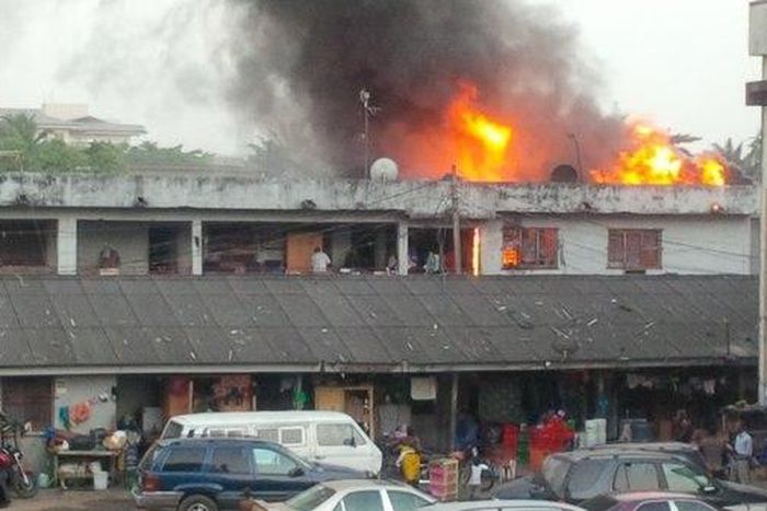 Fire outbreak at the Victoria Island Police barracks