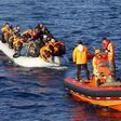 A Turkish Coast Guard fast rigid-hulled inflatable boats tow refugees and migrants in a dinghy on the Turkish territorial waters of the North Eagean Sea, following a failed attempt of crossing to the Greek island of Lesbos, off the shores of Canakkale,...