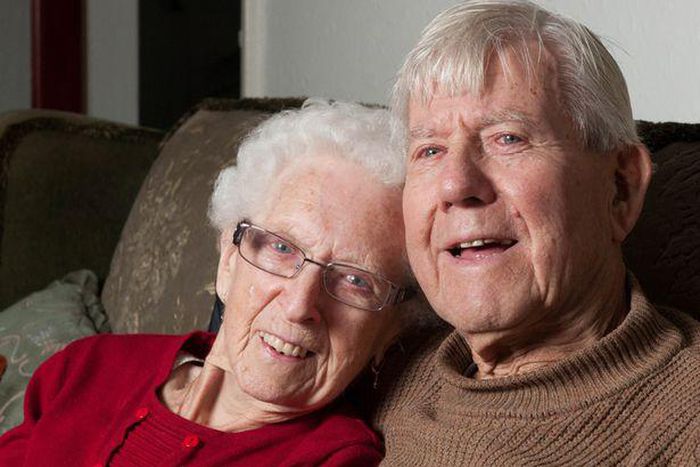 Couple with combined age of 187 weds