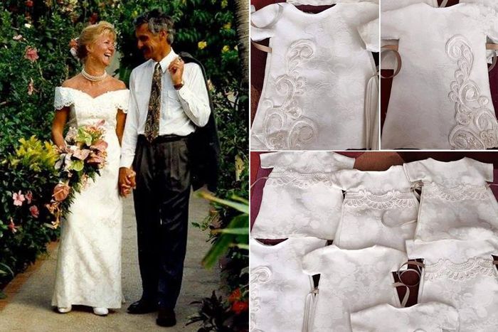 In 2015, Trimble realised she was never going to wear her wedding dress ever and sent it to a charity called Cherished Gowns for Angel Babies UK