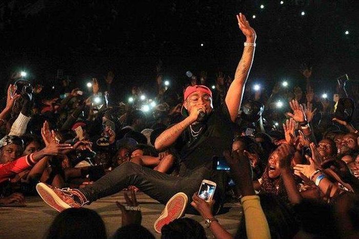 Davido performing in the Gambia
