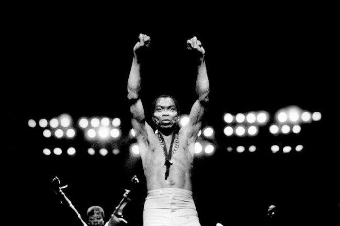 Fela at Orchestra Hall in Detroit, Michigan, in 1986
