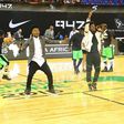Reekado Banks and Korede Bello performing at the NBA Africa Games