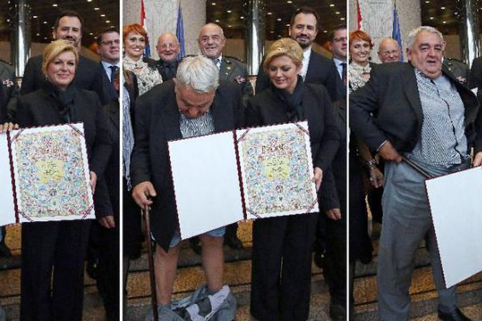 Croatia human rights chief's trousers fall at presidential photoshoot