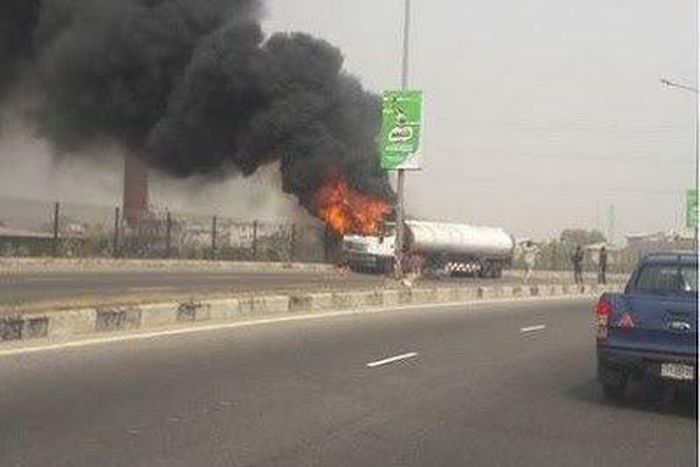 Fuel tanker bursts into flame at Lekki Toll gate